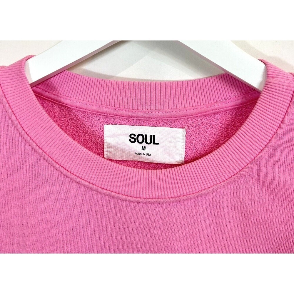 Soulcycle Pullover Top Women Medium Pink Graphic Mattie Crop Sweatshirt Cotton - Picture 9 of 11